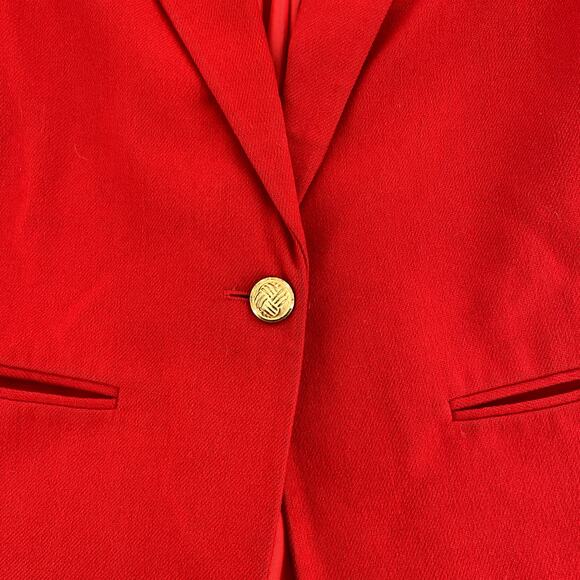 Savannah Blazer Jacket Women Sz‎ 10 VTG/Small Modern Red Wool Preppy Academia - Picture 9 of 13